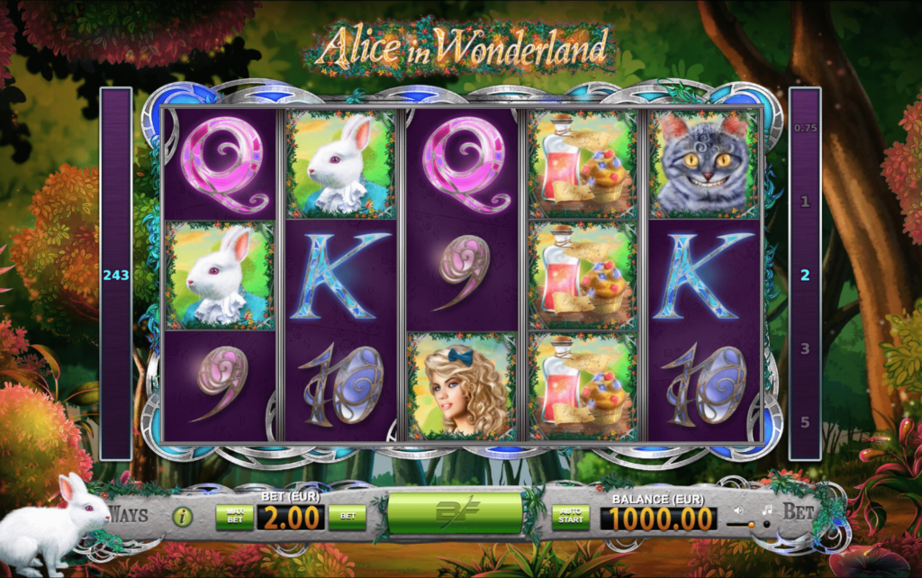 Alice in Wonderland slot game at crypto casinos