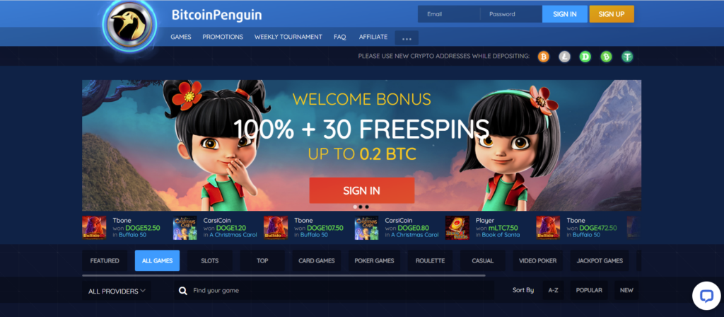 BitcoinPenguin Crypto Casino Review