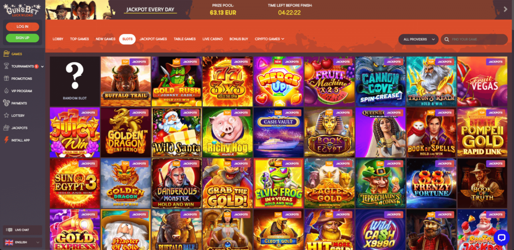 Gunsbet Crypto Casino Games