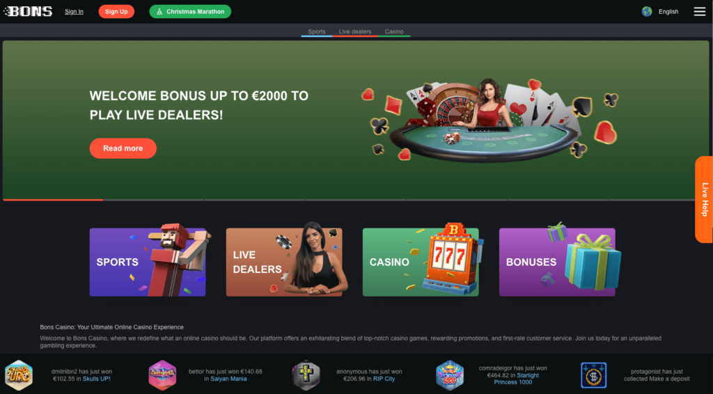 Bons Bitcoin Casino Review